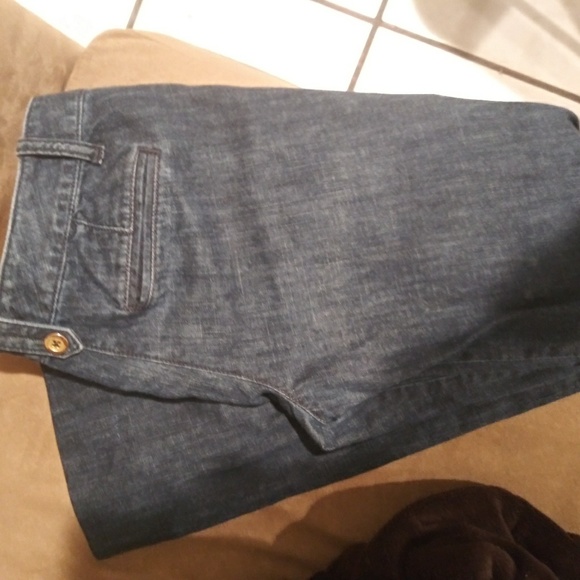 Ann Taylor LOFT Flare Leg Denim Trousers - Picture 2 of 3